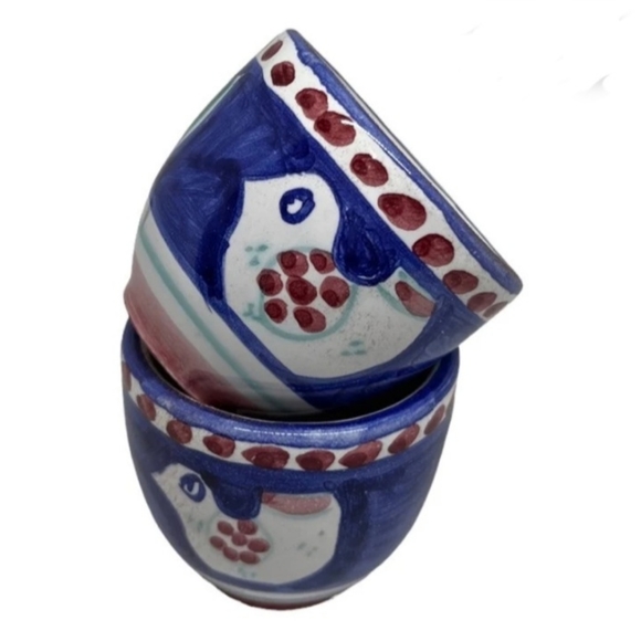 Espresso Cup Set of 2 Handmade Vietri Style Ceramic Italian Coffee Cups Coffee - Picture 3 of 7